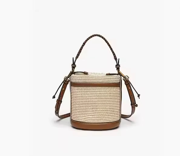 Woven Bucket Crossbody Bag