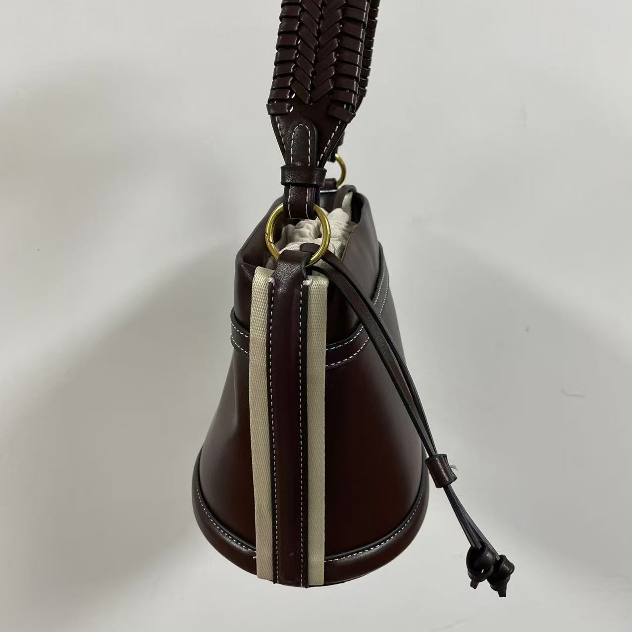 Faux Leather Bucket Crossbody Bag