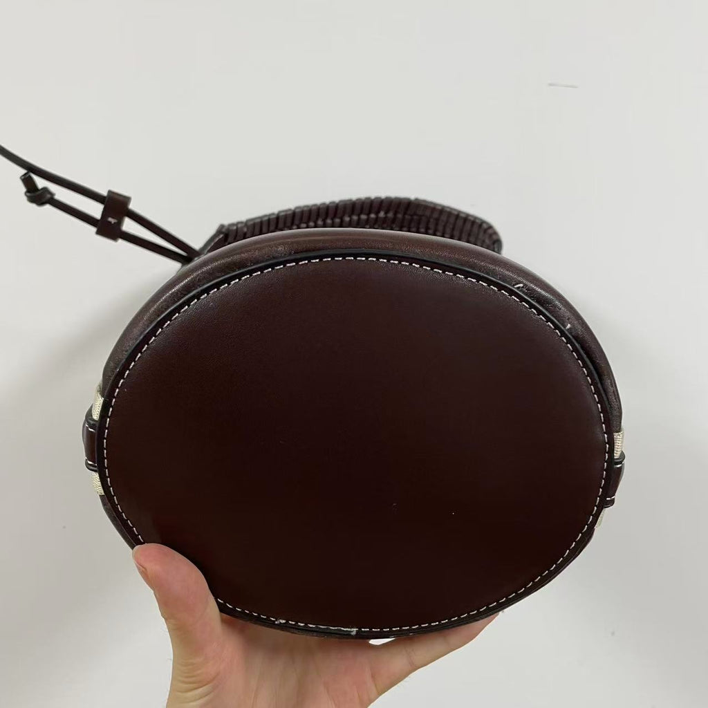 Faux Leather Bucket Crossbody Bag