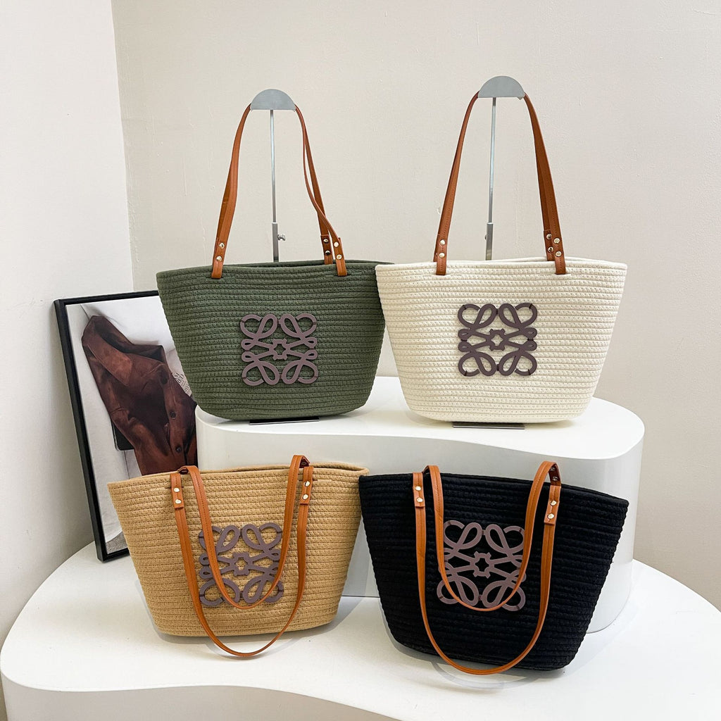 Woven Shoulder Tote Bag
