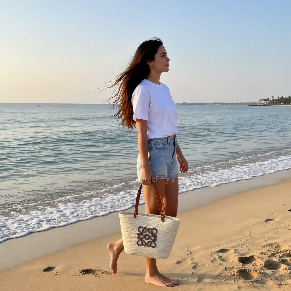 Woven Shoulder Tote Bag